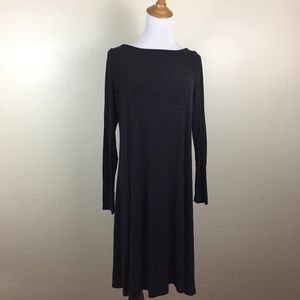 EILEEN FISHER Heather Dark Gray Loose Fit Dress